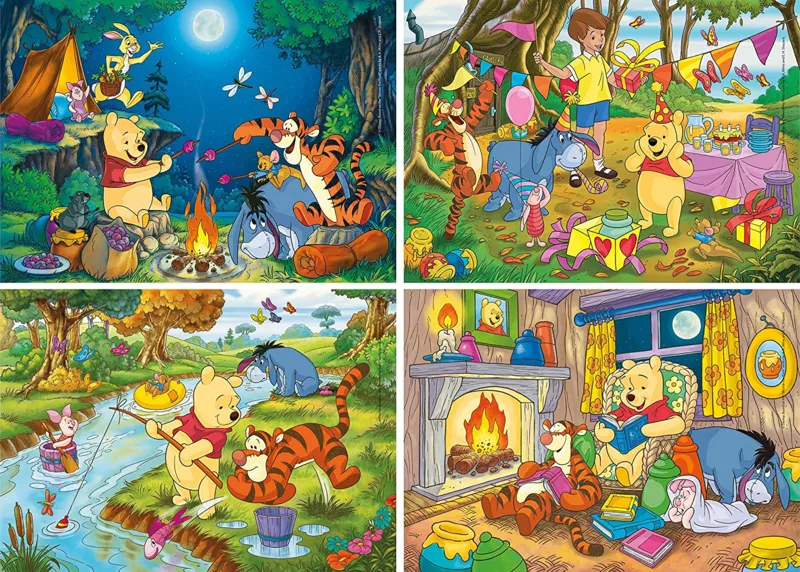 4 Puzzles - Winnie L'Ourson (2x20, 2x60 Pièces)