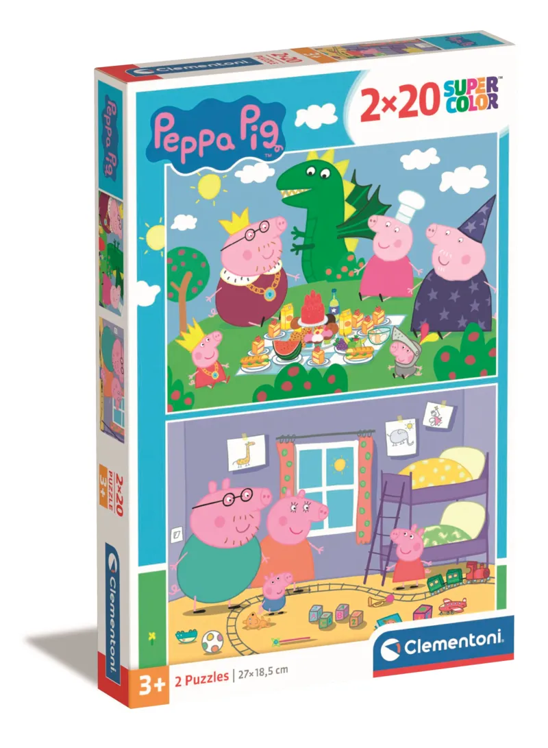 2 puzzles - Peppa Pig Supercolor Pig