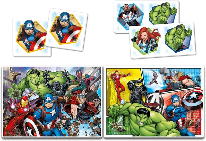 Superkit 4 en 1 - The Avengers (2 Puzzles + Memory + Domino)