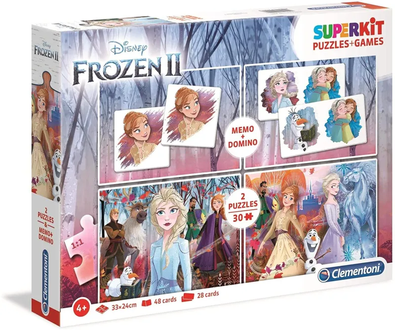 Superkit 4 en 1 - Frozen 2 (2 Puzzles + Memory + Domino)