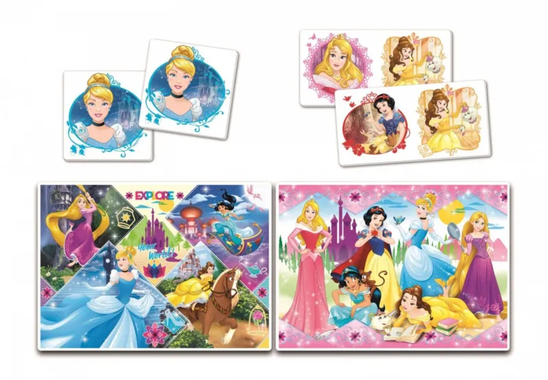 Superkit Disney Princess - 2x30 Pièces + Memo + Domino