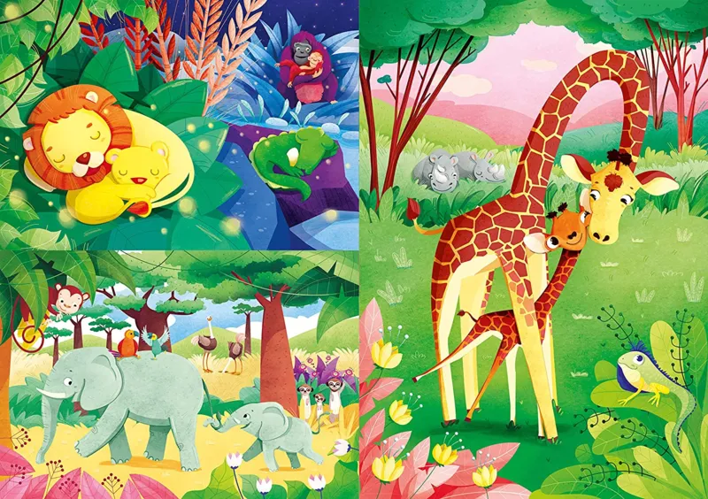 3 Puzzles - Animaux de la Savanne (3x48)