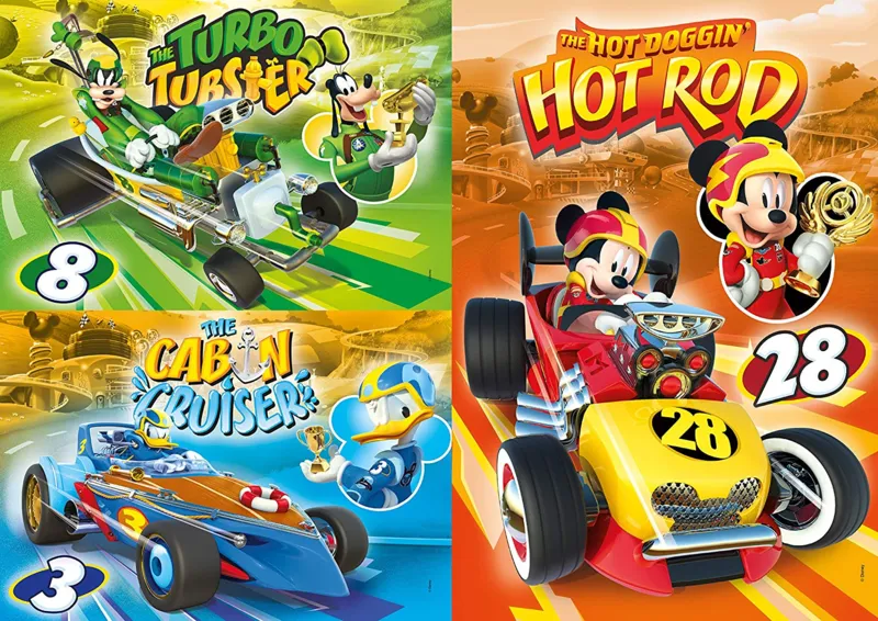 4 Puzzles - Mickey and The Roadster Racers