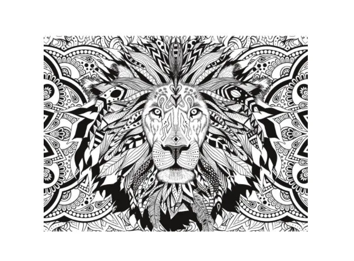 3D Colour Therapy Puzzle - Lion