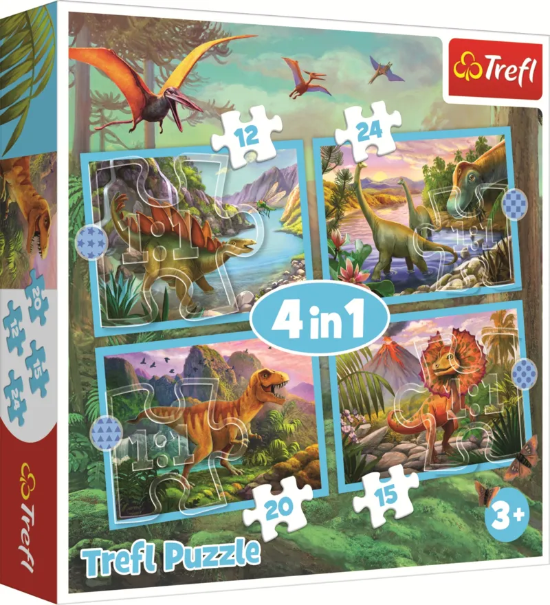 4 Puzzles - Dinosaures Uniques