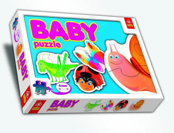 4 mini Puzzles forme : Nos petits amis du jardin