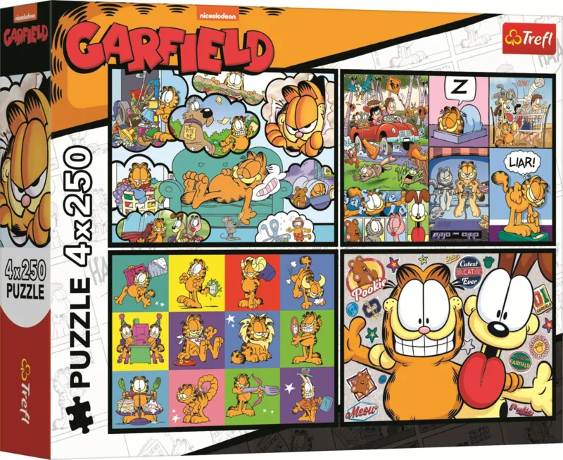 4 Puzzles - Garfield N'Aime Pas Les Lundis -