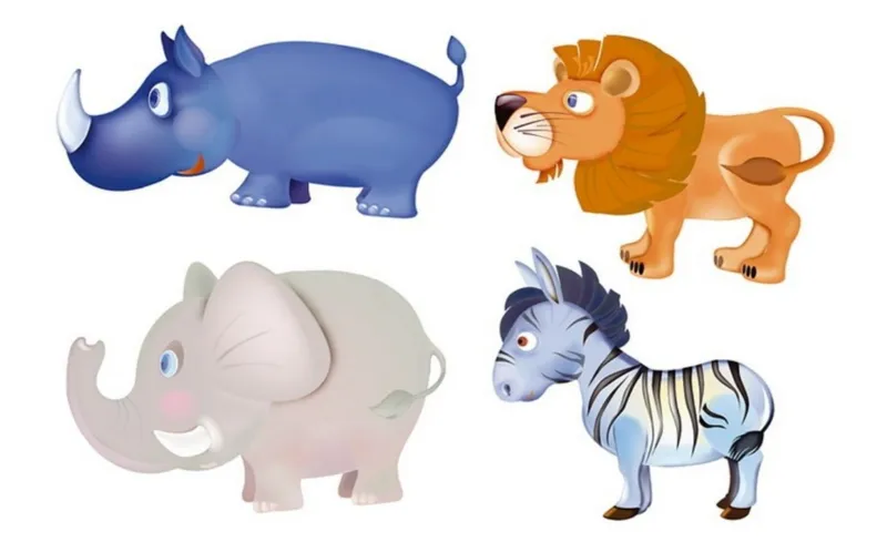 4 Puzzles - Animaux d'Afrique