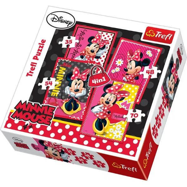 4 Puzzles en 1 : Minnie toute mimi