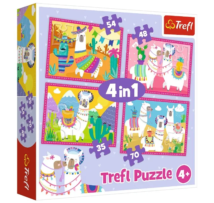 4 Puzzles - Llamas on Vacation