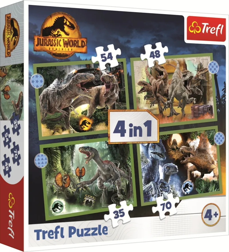 4 Puzzles - Dinosaures Menaçants