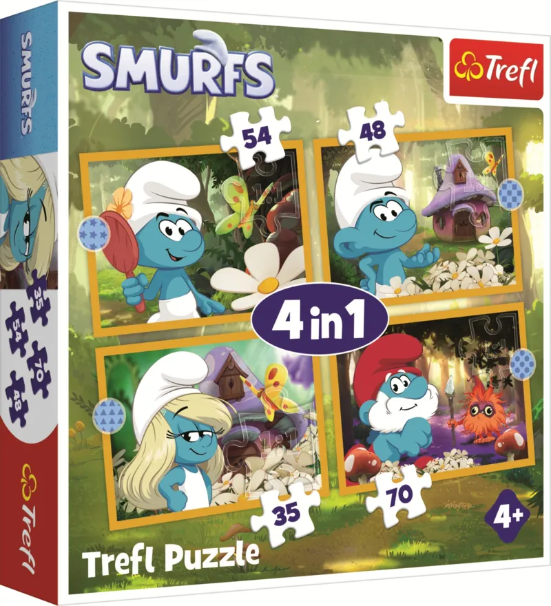 4 Puzzles - La Vie Dans Le Village Des Schtroumpfs