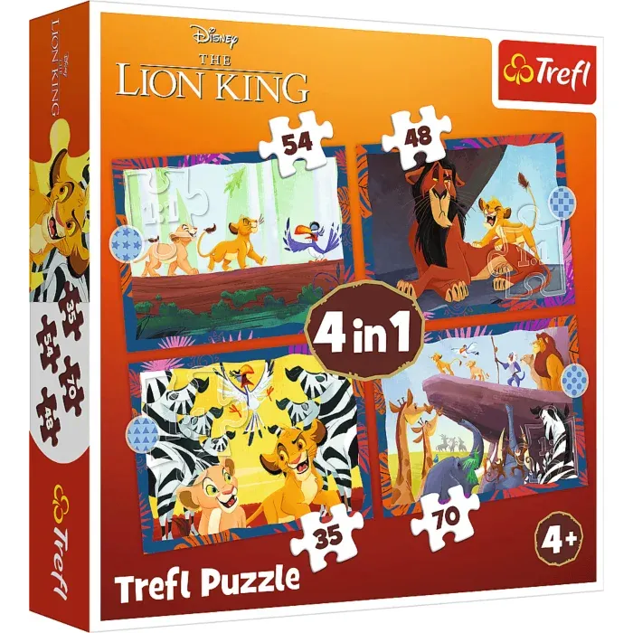 4 Puzzles - Le Courageux Roi Lion