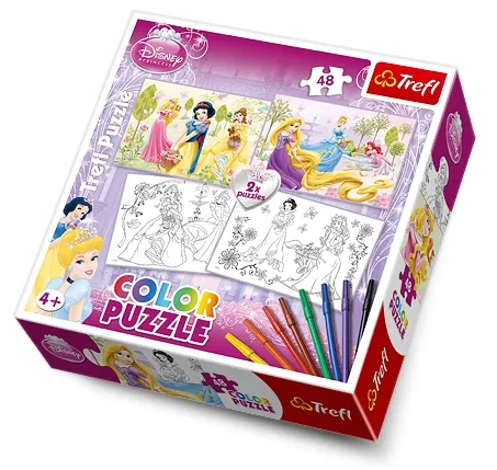 2 Puzzles + 8 Feutres - Princesses Disney
