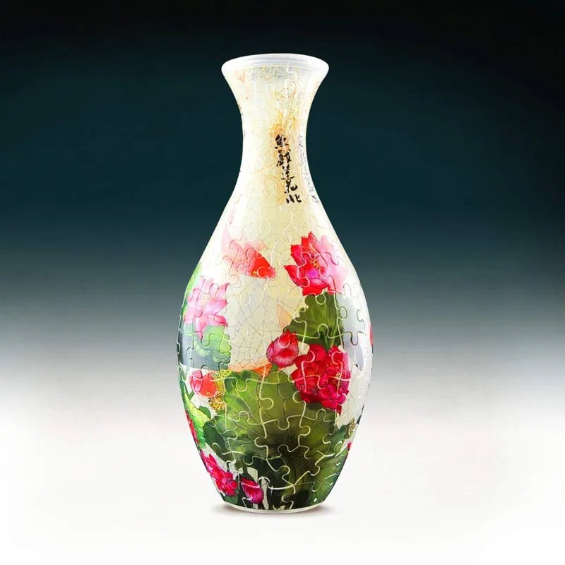 Puzzle 3D Vase - Carp with Lotus