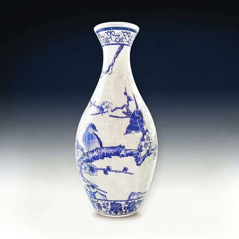 Puzzle 3D Vase - Magpies on Plum Tree