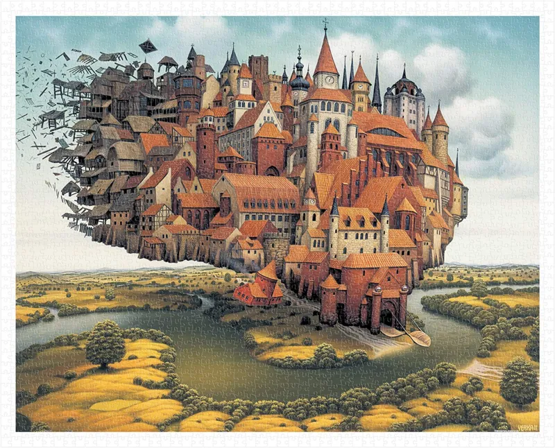 Puzzle en Plastique - Jacek Yerka - City is Landing