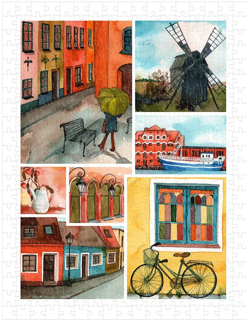 Puzzle en Plastique - Beautiful Collage of Tranquil Streets