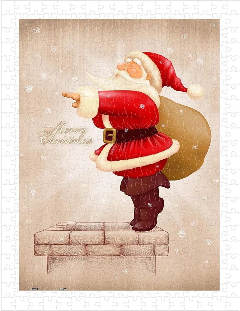 Puzzle en Plastique - Santa Claus Dive in The Fireplace