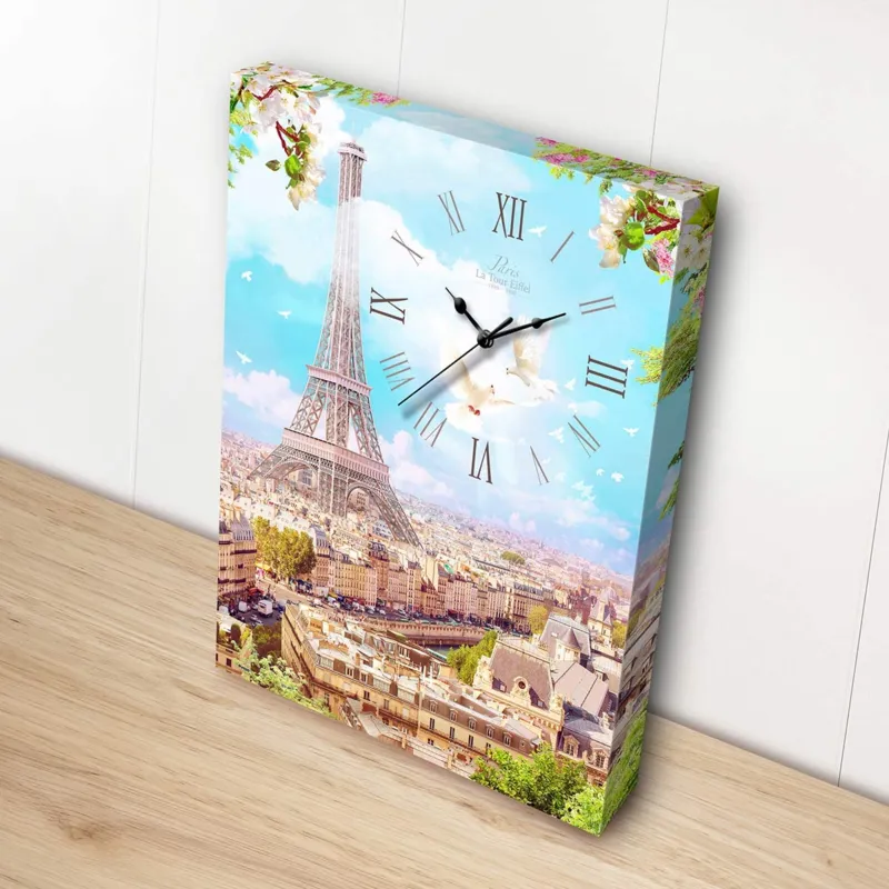 Toile avec Horloge - Printemps à Paris