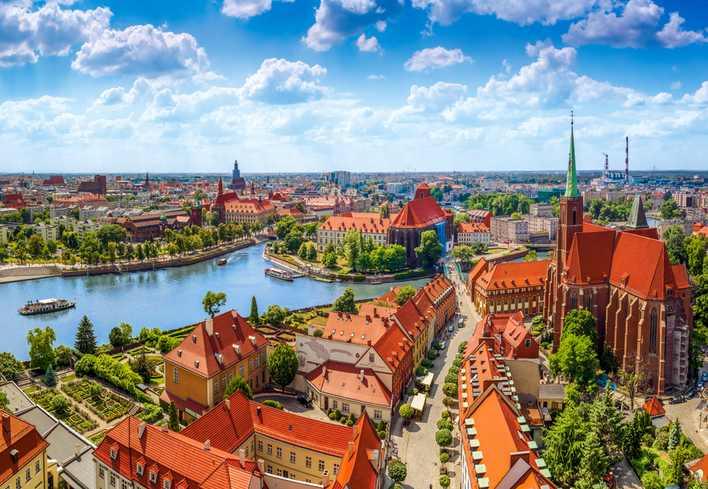 Vue Aérienne de Wroclaw, Pologne