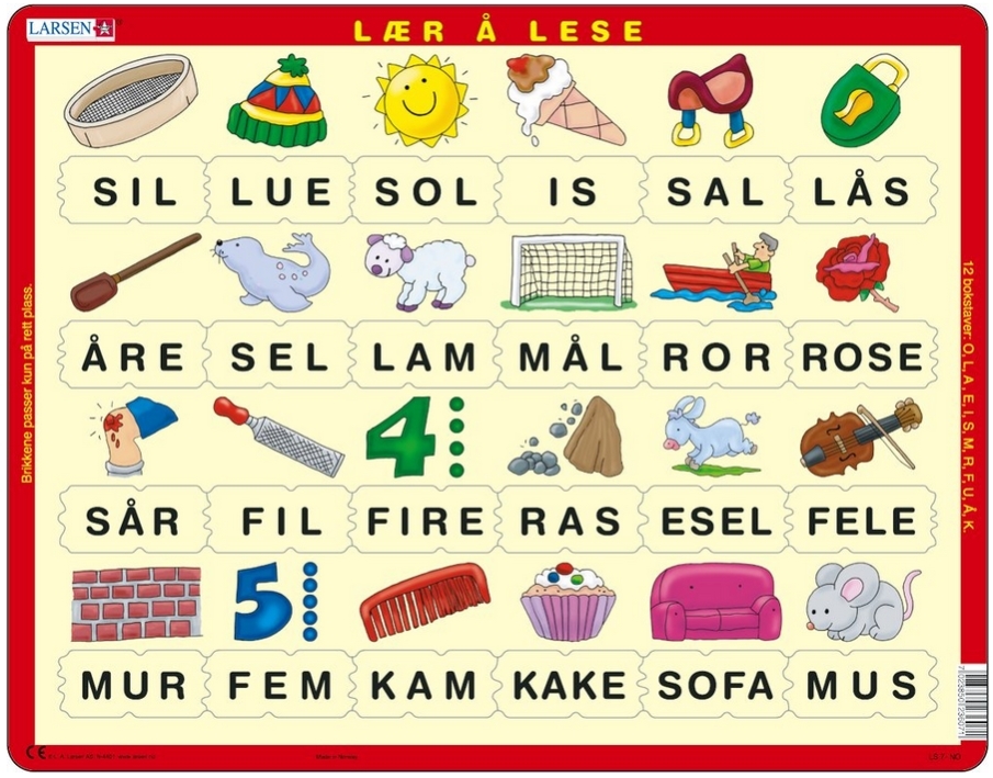 Puzzle Cadre - Apprendre à Lire (en Norvégien)