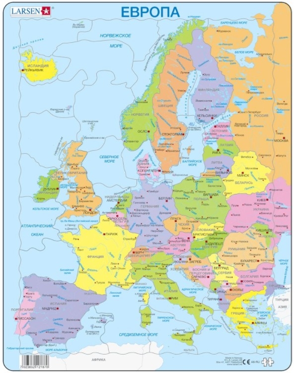 Puzzle Cadre - Carte de l'Europe en Russe