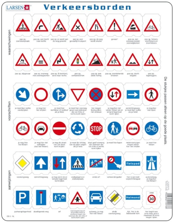 Puzzle Cadre - Verkeersborden (en Hollandais)