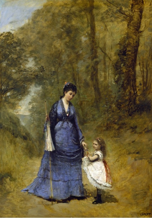 Jean-Baptiste-Camille Corot : Madame Stumpf et sa fille, 1872