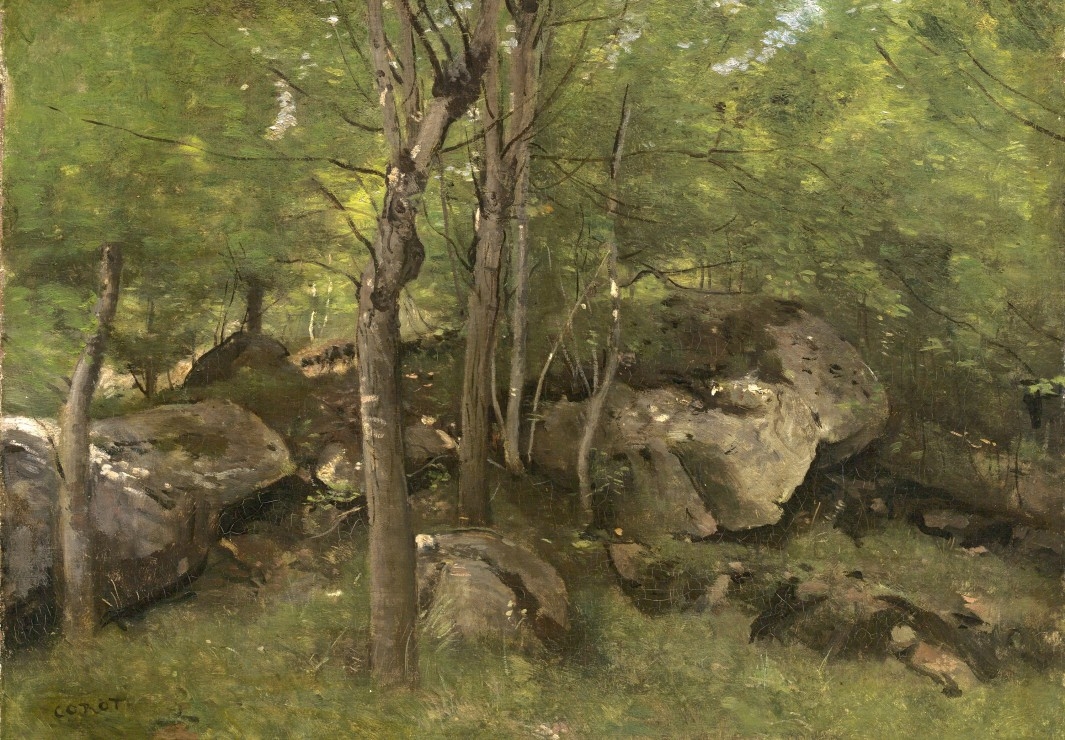 Jean-Baptiste-Camille Corot : Rochers en Forêt de Fontainebleau, 1860-1865