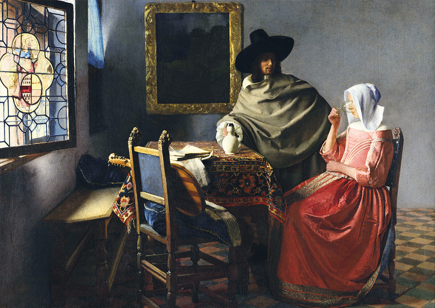 Johannes Vermeer - The Glass of Wine, 1661