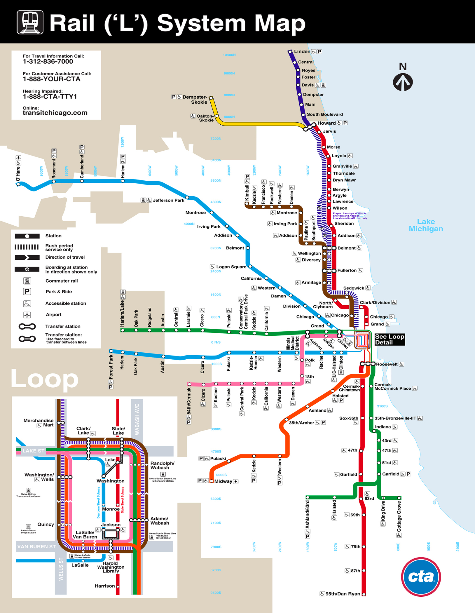 Chicago Transit Map Mini