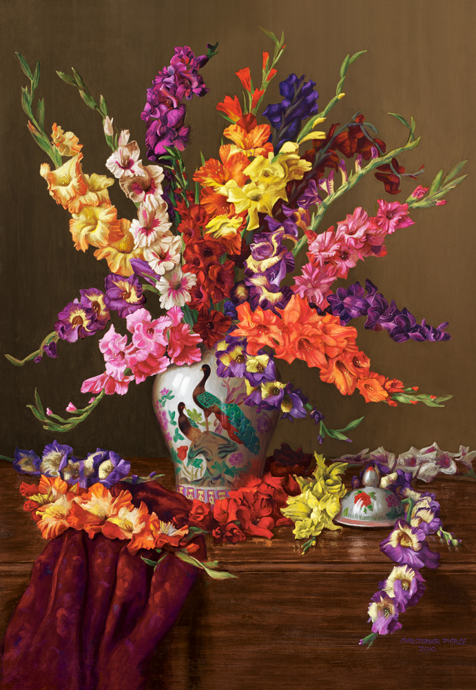 Glaïeuls dans un Vase Chinois