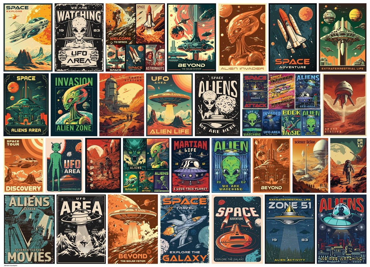 Affches Retro d'Extraterrestres