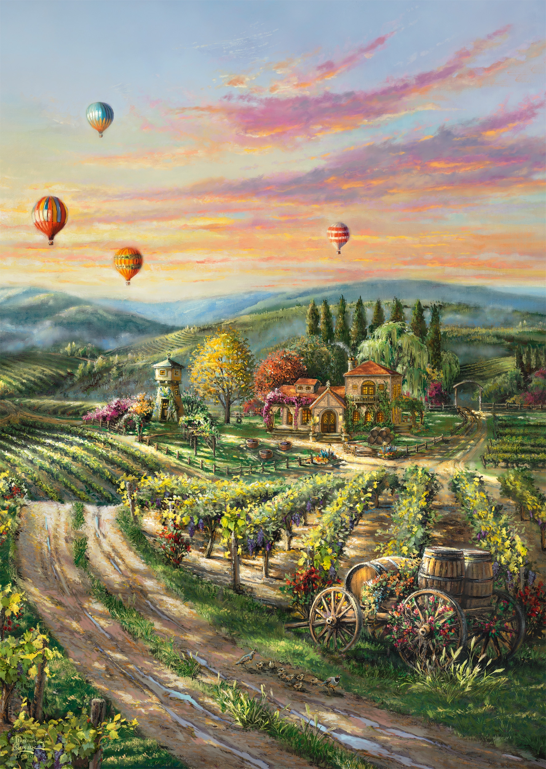 Thomas Kinkade - Peaceful Valley Vineyard