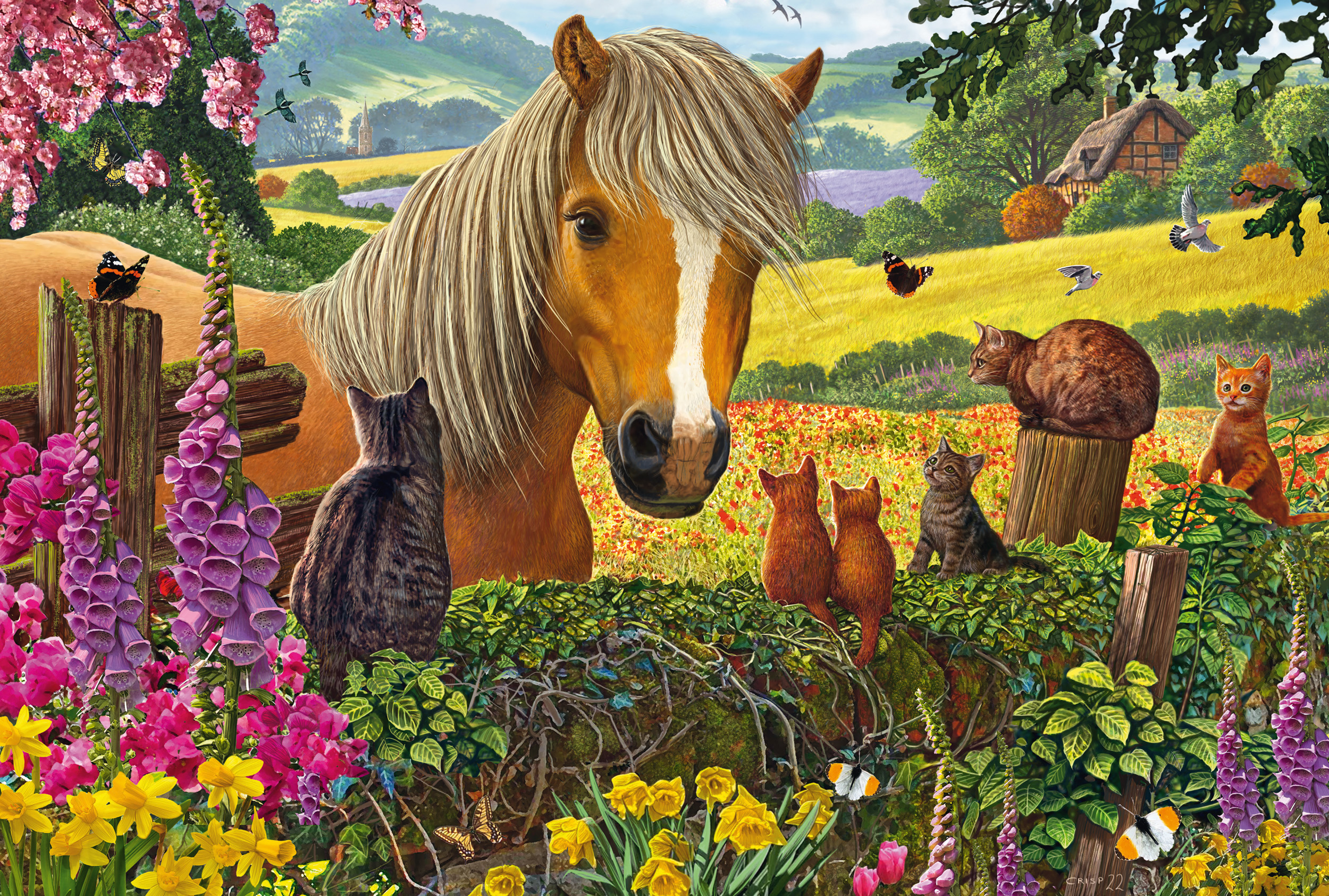 Mignons Visiteurs dans la Prairie