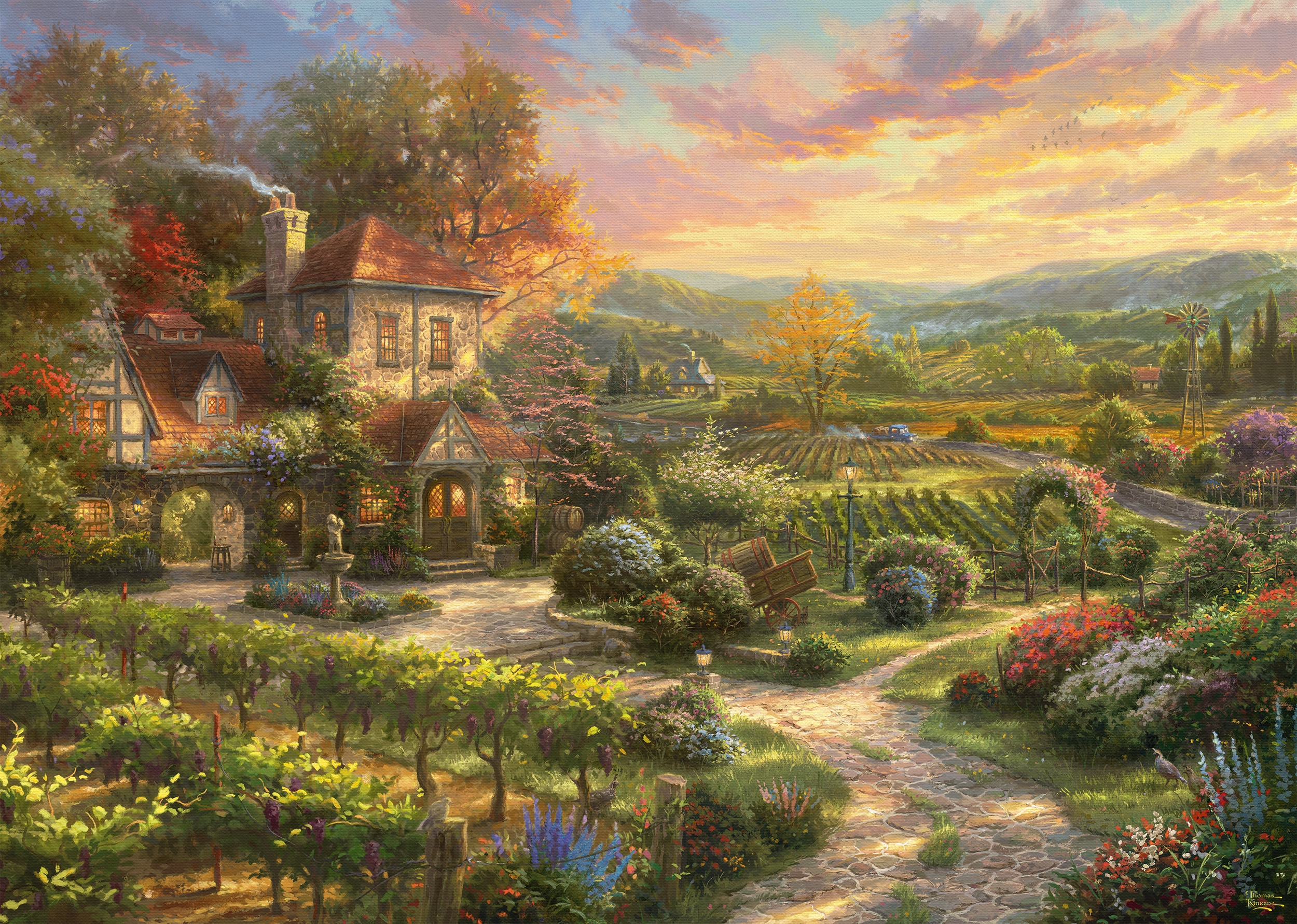 Thomas Kinkade - Dans le Vignoble