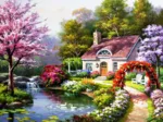 Spring Cottage In Full Bloom