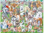 Puzzle Cadre - Chiens mignons et joueurs