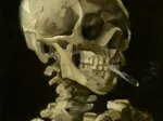 Vincent Van Gogh - Crâne de squelette fumant une cigarette, 1885