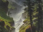 Albert Bierstadt : Chute d'Eau dans les Rocheuses, 1898