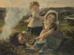 Sophie Gengembre Anderson : The Bonfire, 1903