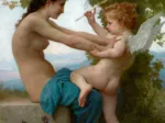 William Bouguereau : Jeune fille se défendant contre Éros, 1880