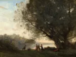 Jean-Baptiste-Camille Corot : Danse sous les Arbres au Bord du Lac, 1865-1870