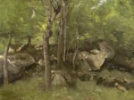 Jean-Baptiste-Camille Corot : Rochers en Forêt de Fontainebleau, 1860-1865