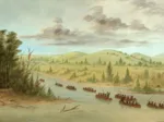 George Catlin :Expédition de La Salle En entrant dans le Mississippi à Canoës le 6 février 1682