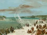 George Catlin : Portage Autour des chutes de Niagara à Table Rock, 1847-1848