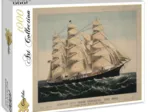 Affiche Currier & Ives : Clipper Ship Three Brothers , 1875