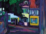 Wassily Kandinsky : Murnau, Houses in the Obermarkt, 1908