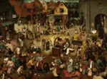 Brueghel Pieter : Le Combat de Carnaval et Carême, 1559
